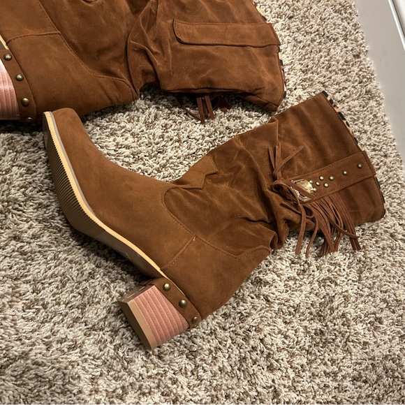 Brown Suede Women's Boots - Picture 8 of 13